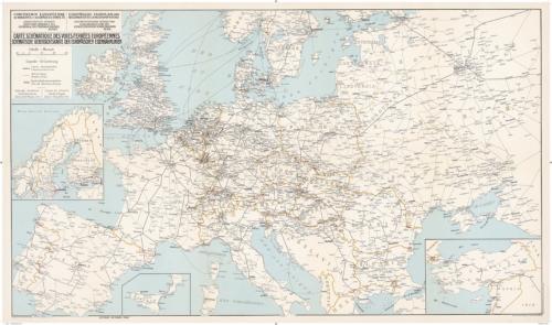 Carte schématique des voies ferrées européennes. Edition octobre 1948