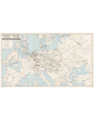 Carte schématique des voies ferrées européennes. Edition octobre 1948