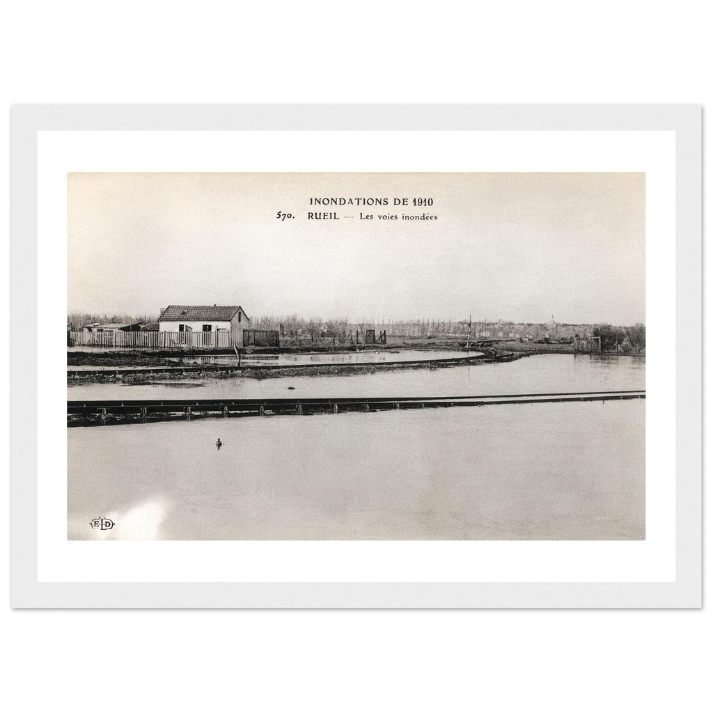 Innondations 1910 - Reuil - Les voies innondees