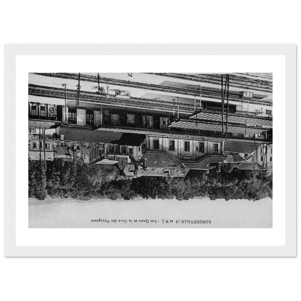 Longueville - la Gare le quai et les voyageurs