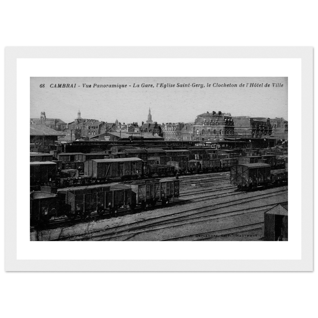 Cambrai - Vue Ponorama - La Gare , l'Eglise Saint-Gery le Clocheton de l Hotel de Ville