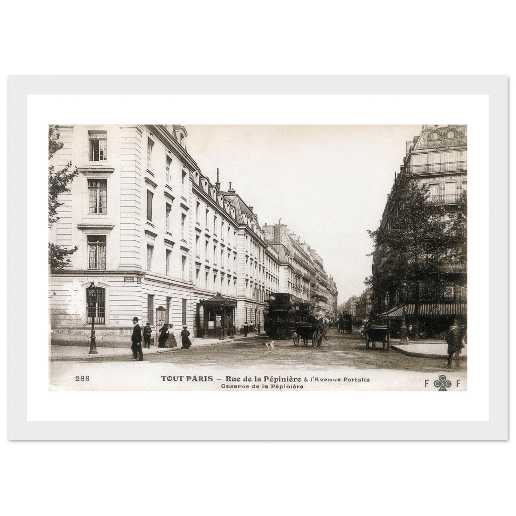 Paris - Rue de la Pepiniere à l'avenue Portalis - Caserne de la Pepiniere