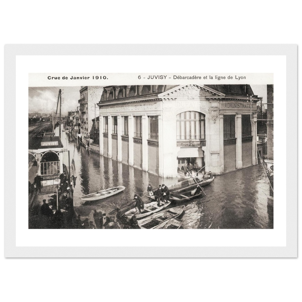Juvisy : Debarcadere et la ligne de Lyon (Crue de Janvier 1910)
