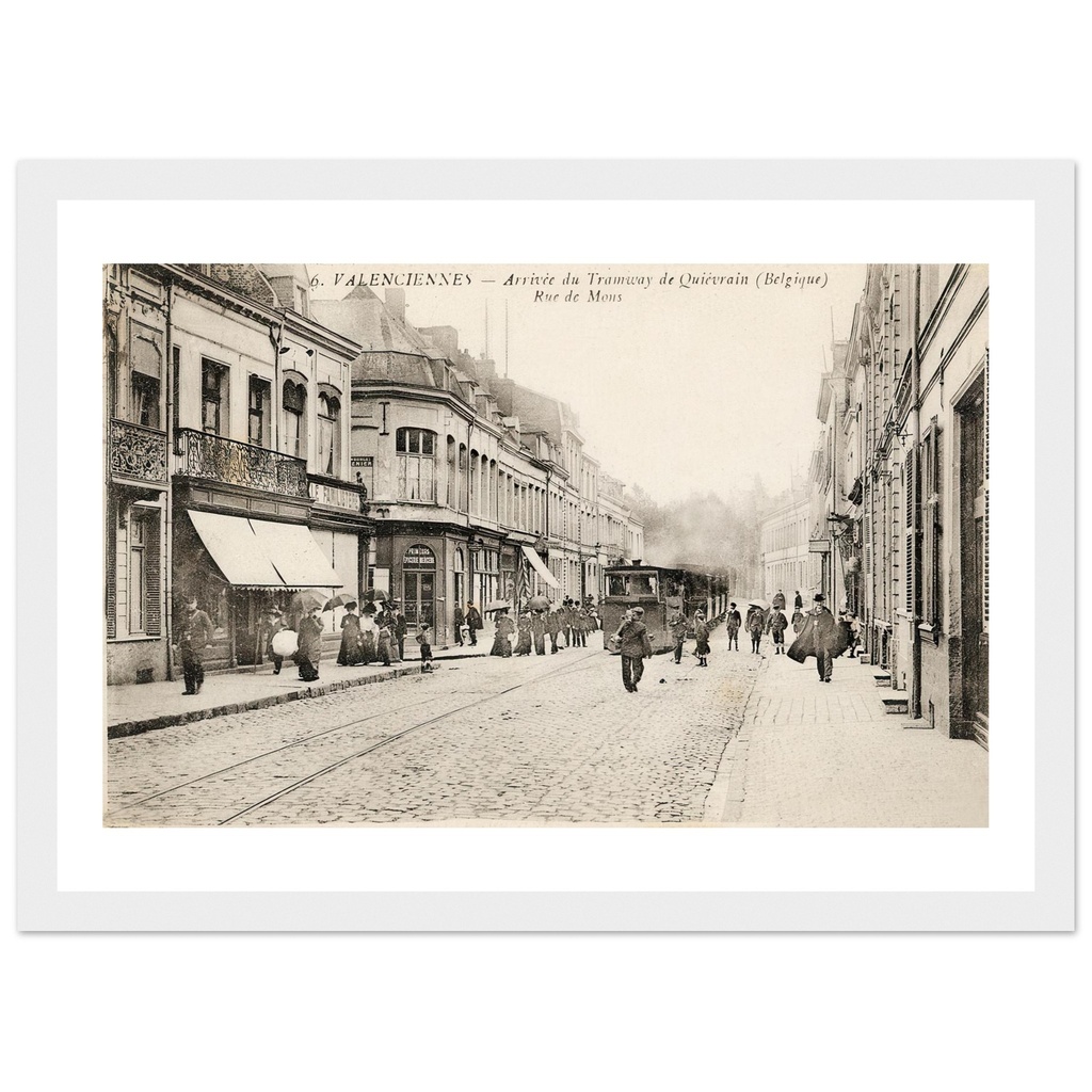 Valenciennes- Arrivee du tramway de Quievrain(Belgique)- Rue de Mons