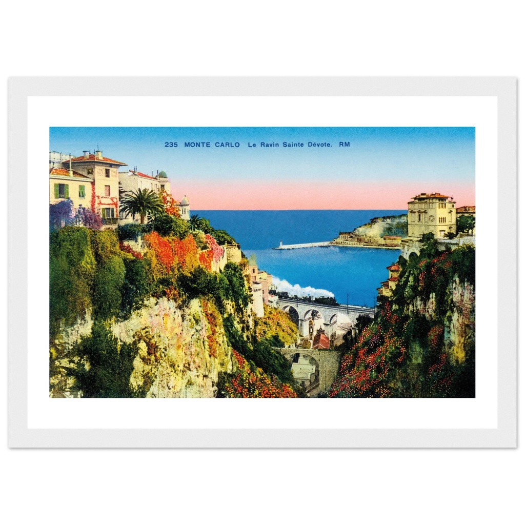 Vue generale de Monte Carlo et Beausoleil     Monte Carlo - Le Ravin Sainte devote     Monte Carlo - Alpes Maritimes - PACA - France