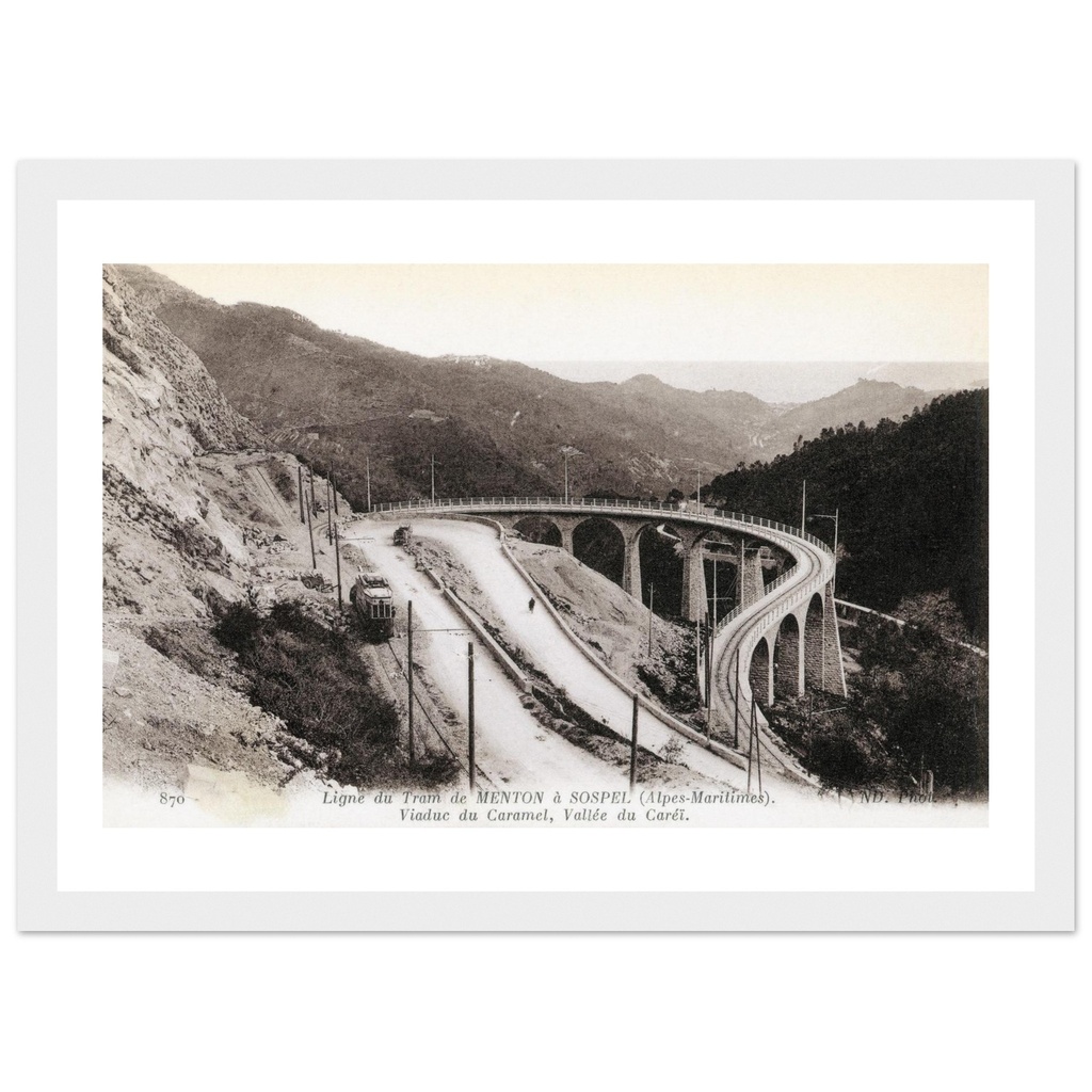 Ligne du Train de Menton a Sospel (Alpes Maritimes) - Viaduc du Caramel, vallee du Carei. / Menton - Alpes Maritimes
