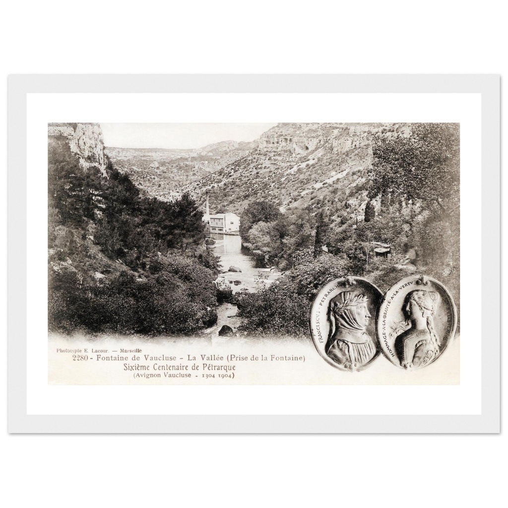 Fontaine de Vaucluse - La Valllee (Prise de la Fontaine) Siwieme Centenaire de Petrarque