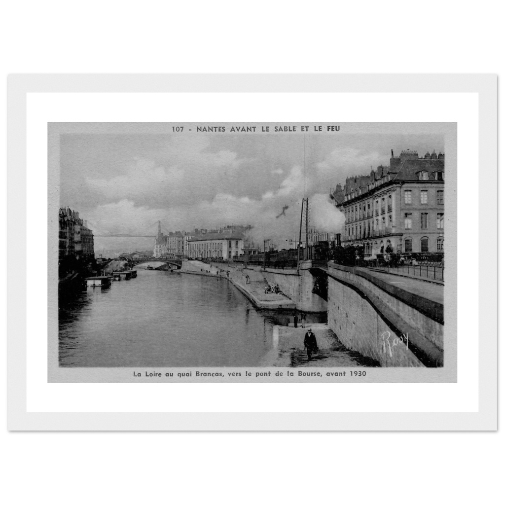 Nantes - La Loire au quai Brancas, vers le pont de la Bourse, avant 1930