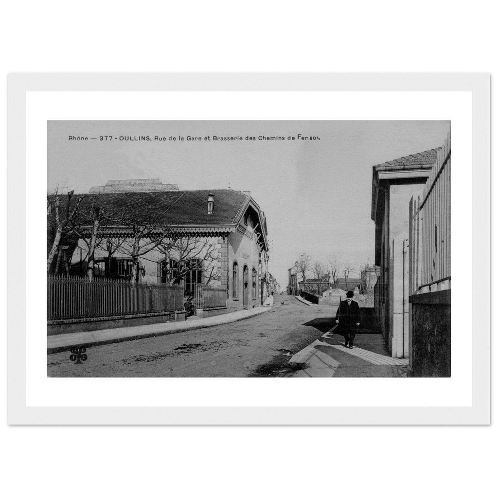 Oullins - Rue de la gare et brasserie des chemins de fer