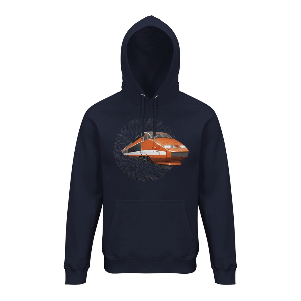 Sweat à capuche unisexe "TGV orange"