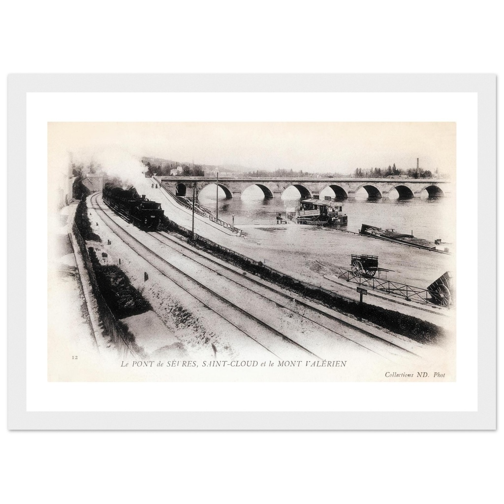 Le pont de Sevres - St cloud et le mont valerien