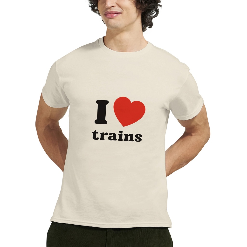 T-shirt  "I love trains" unisexe