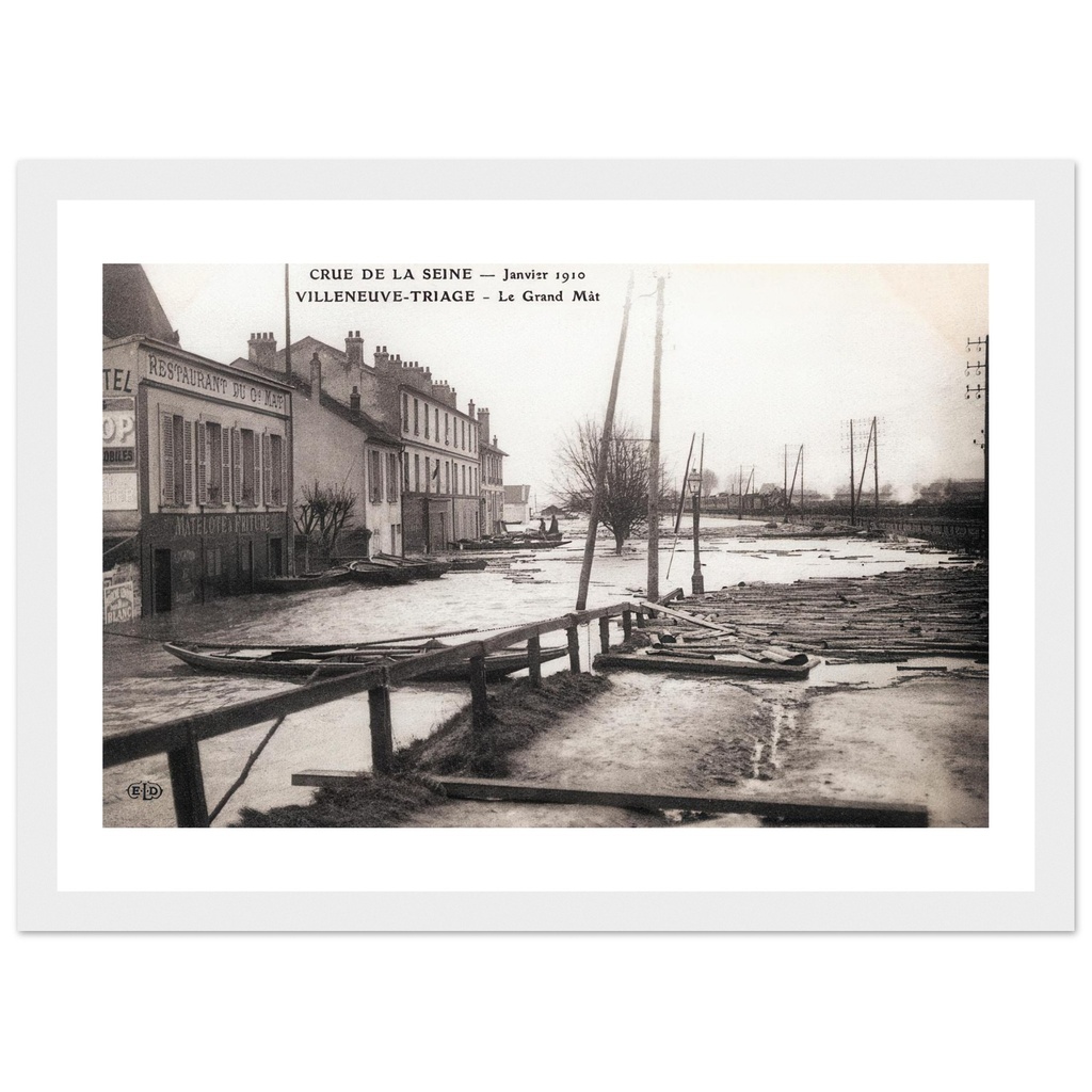 Villeneuve-Triage -Le Grand Mat - Crue de la Seine, janvier 1910
