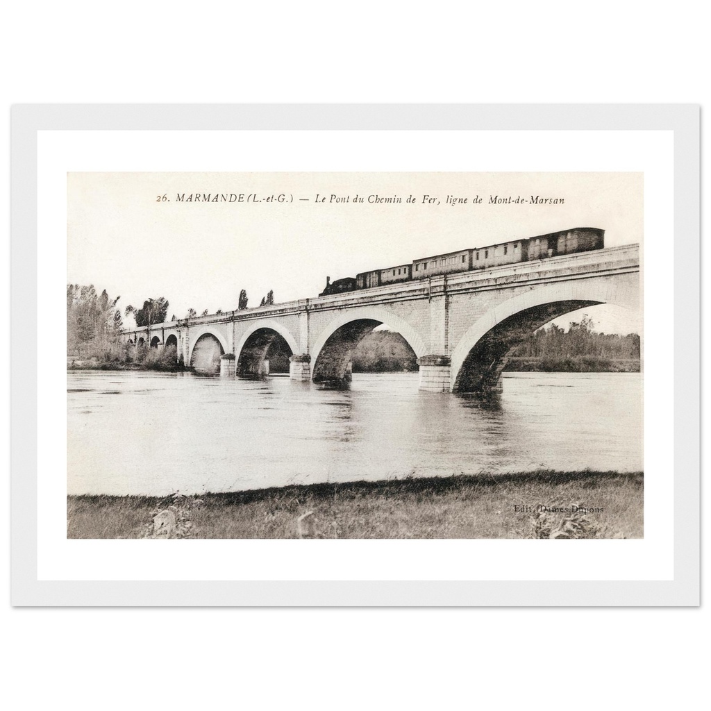 Marande - Le pont du chemin de fer, ligne de Mont-de-Marsan