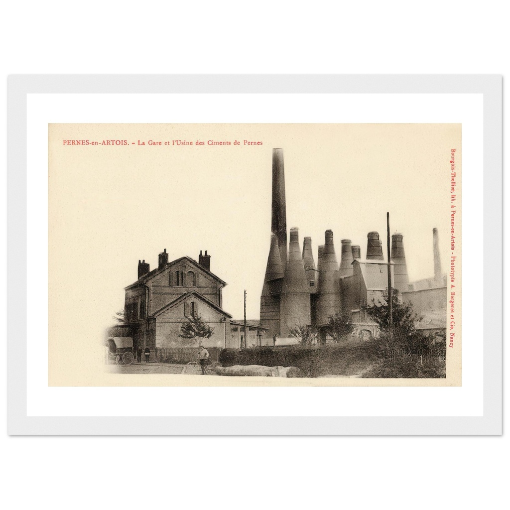 Pernes-en-Artois - La Gare et l'usine des Ciments de Pernes