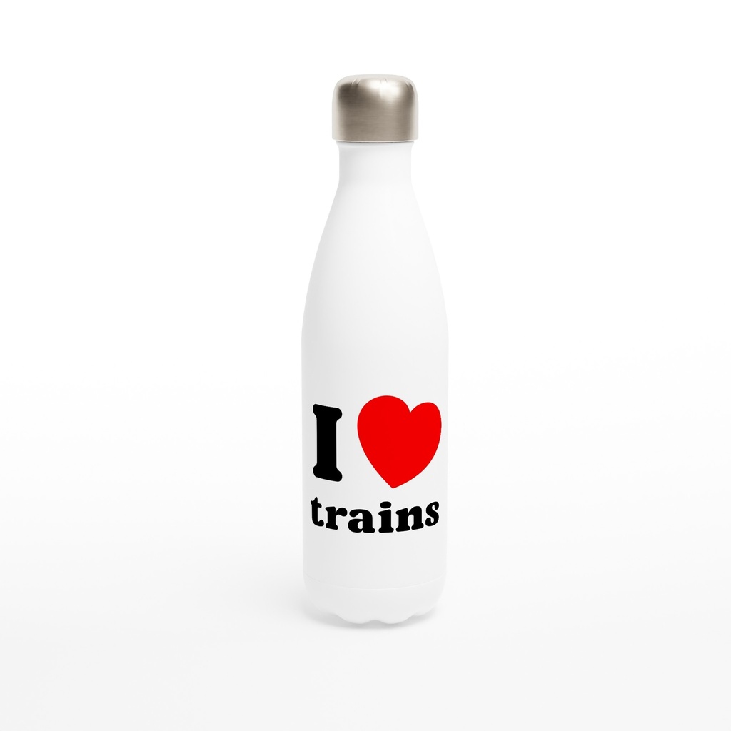 Bouteille Isotherme "I love trains" Élégante 500ml – Acier Inoxydable Double Paroi