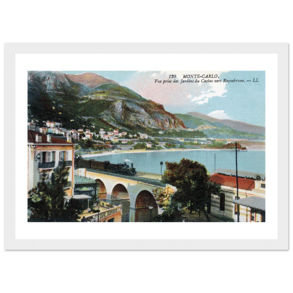 Monte Carlo - Vue prise des Jardins du Casino Vert Roquebrune