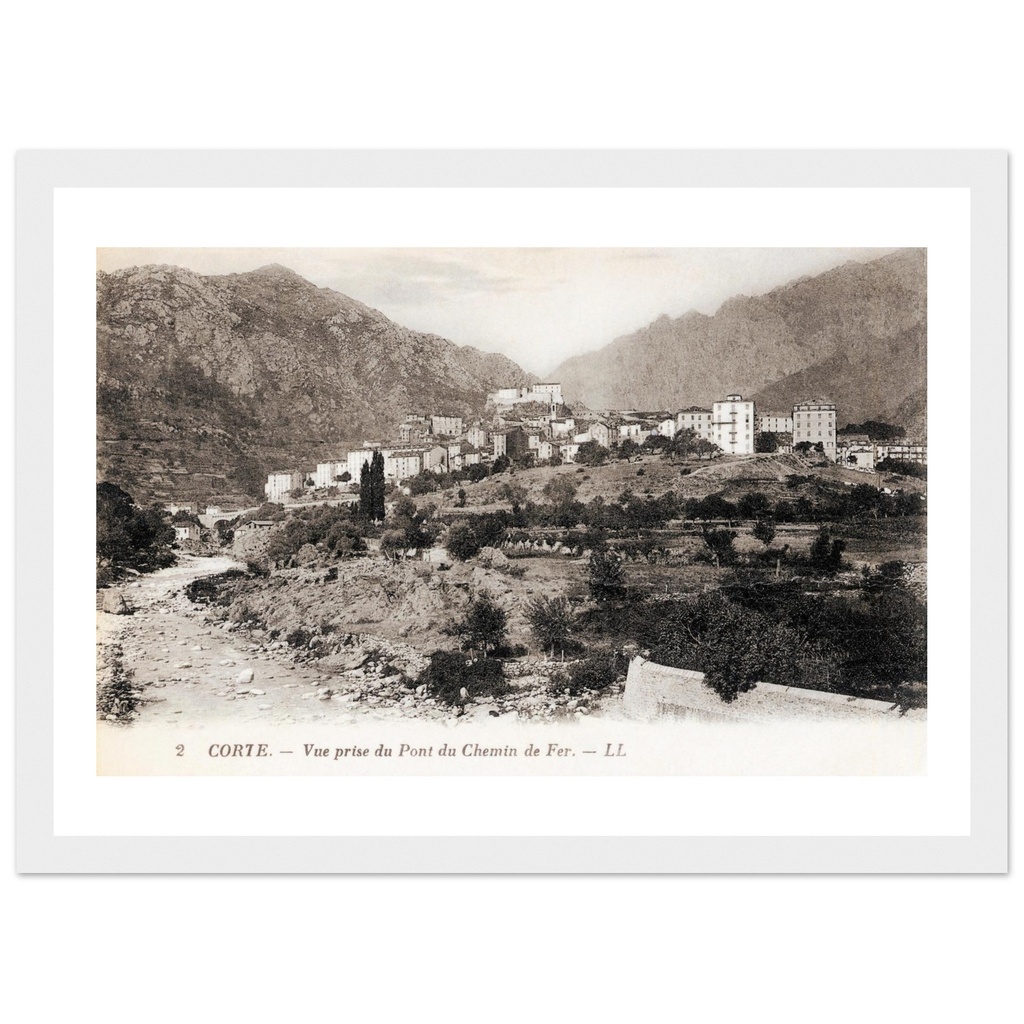 Corte - Vue prise du Pont du chemin de fer