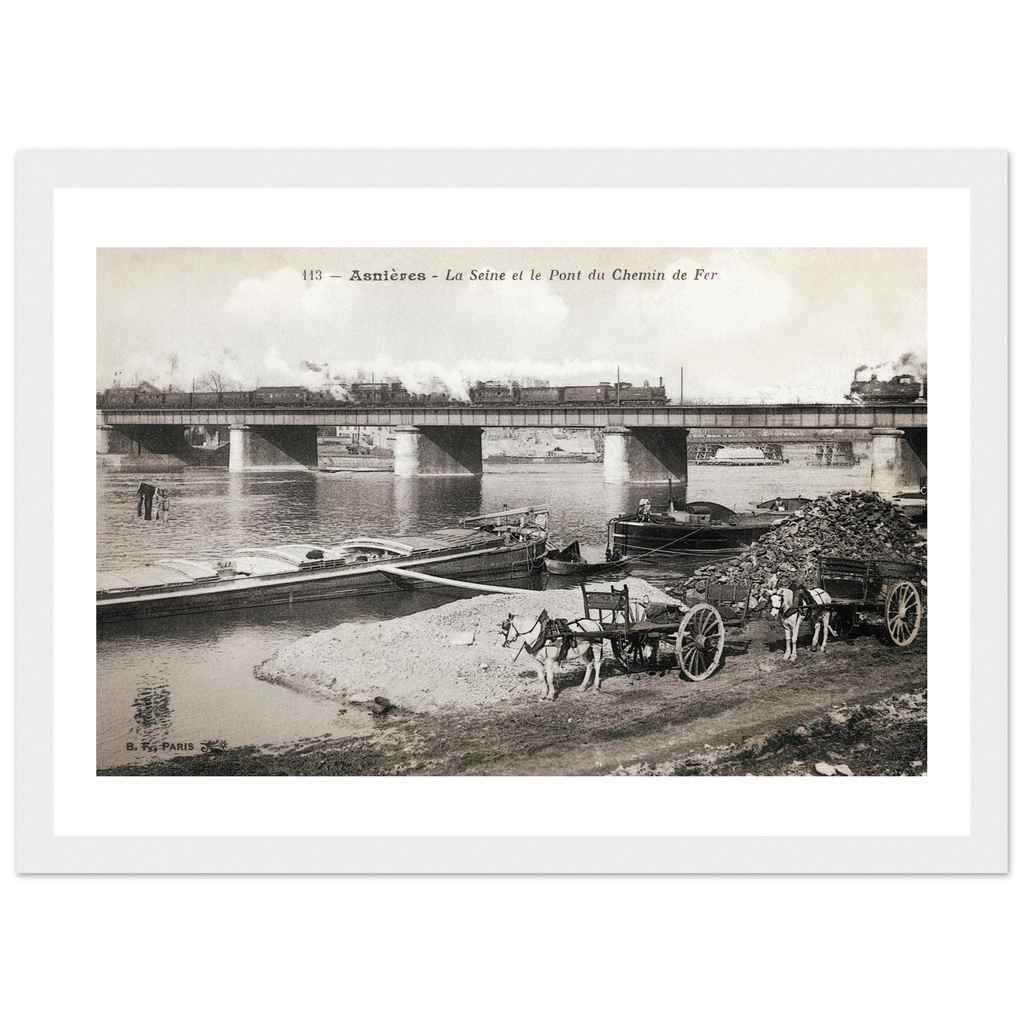 Asnieres - La seine et le pont des chemins de fer