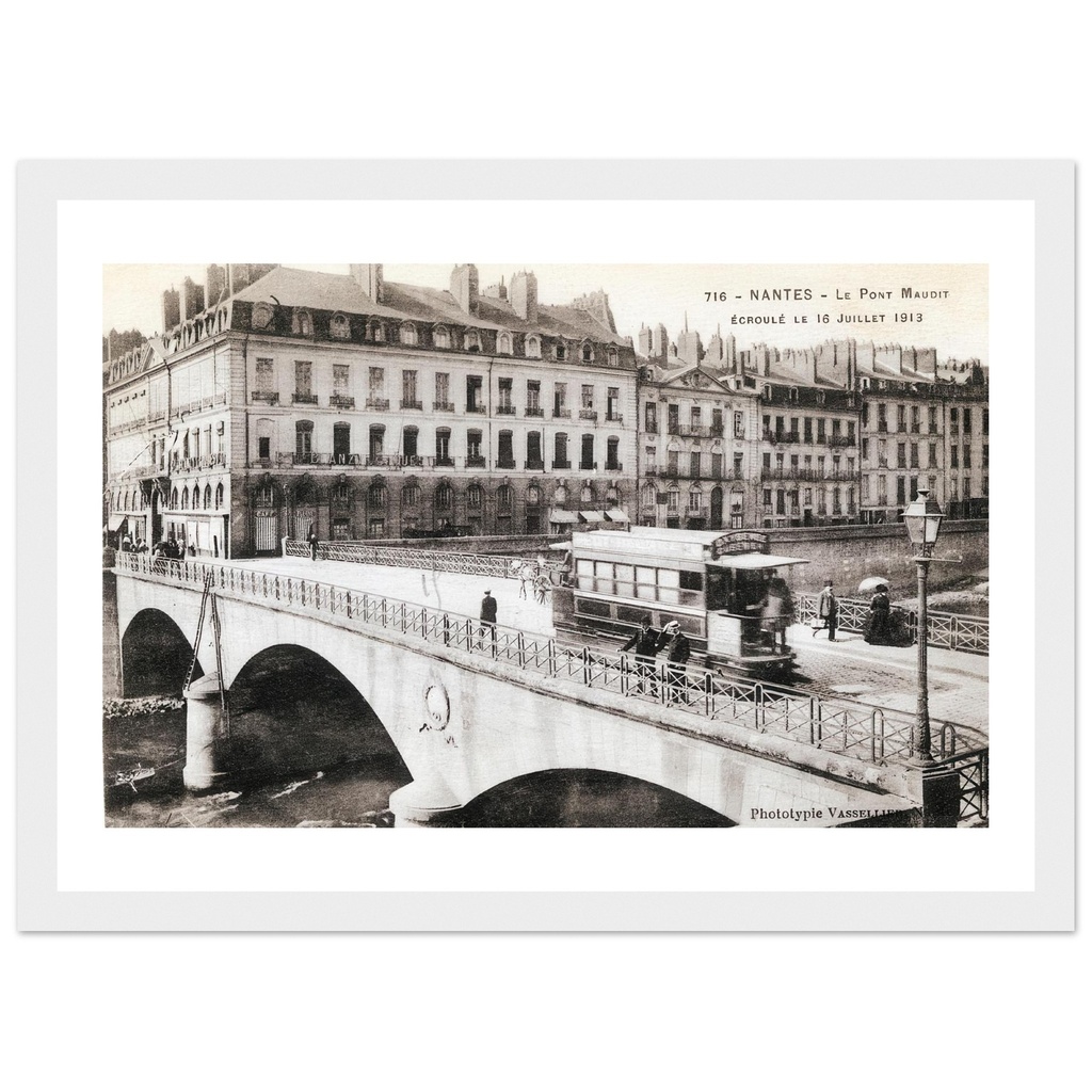 Nantes - Le Pont Maudit ecroule le 16 juillet 1913