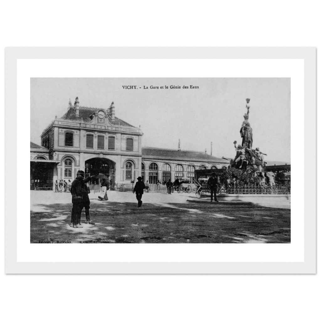 Vichy - La Gare et le Genie des Eaux
