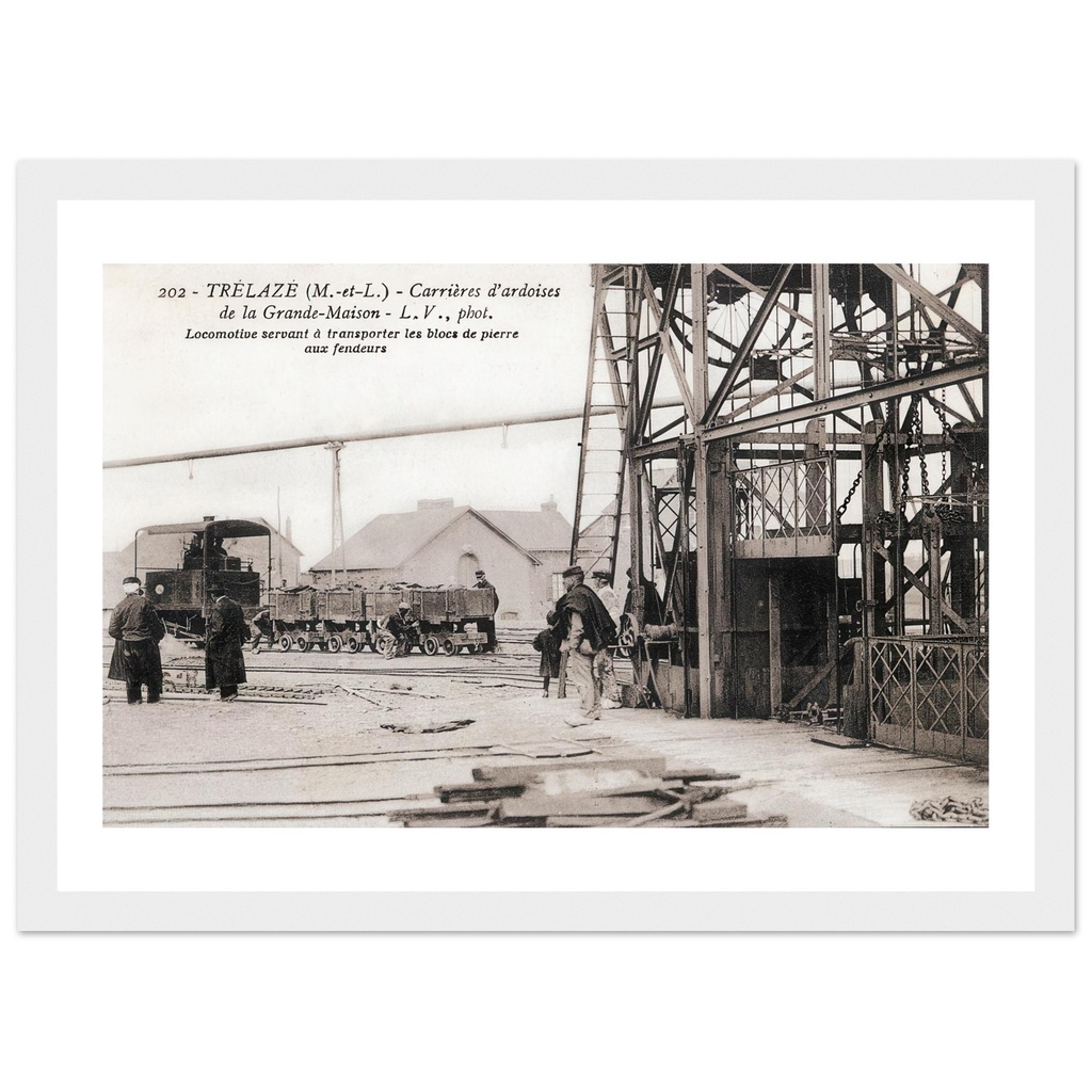 Trélazé (M et L) - Carrières d'Ardoise de la Grande - Maison Locomotive servant a transporter les blocs de pierre aux fendeurs