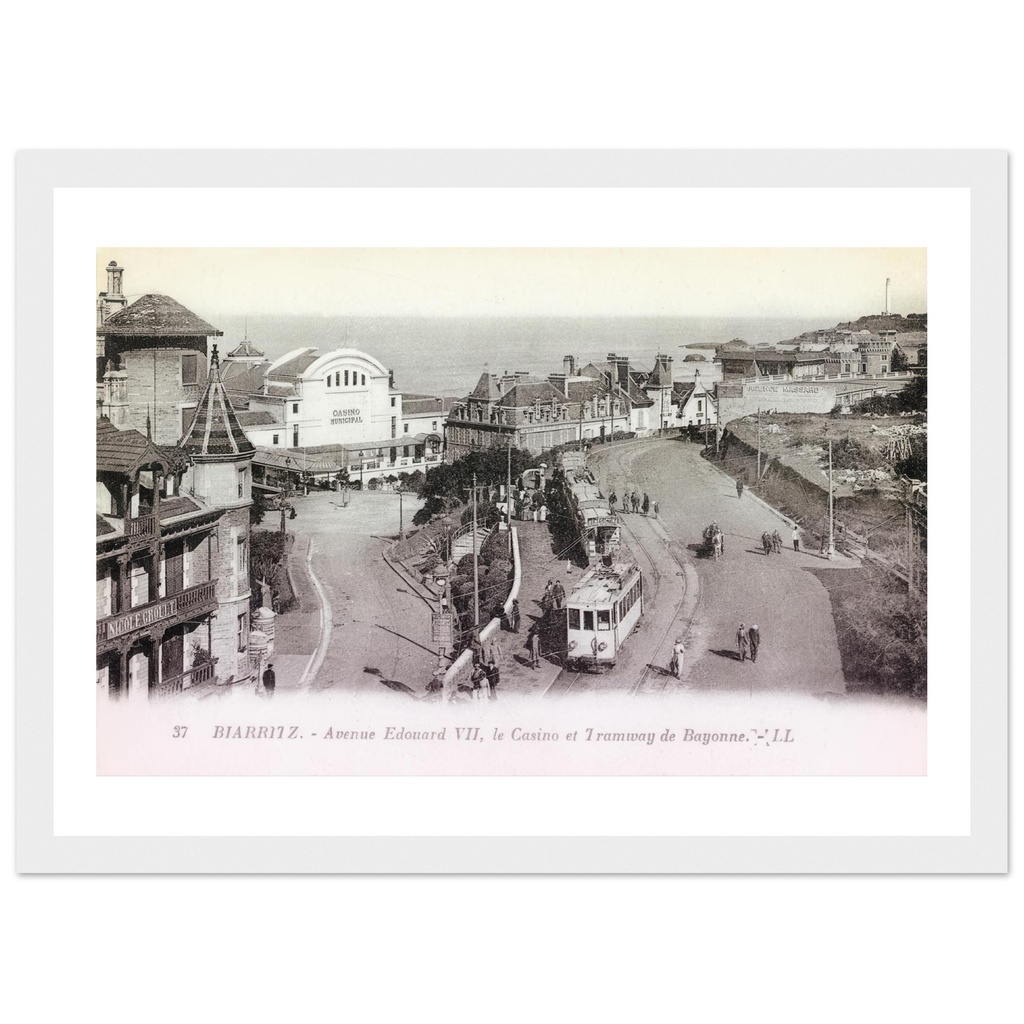 Biarritz Avenue Edouard VII, Le Casino et tramway de Bayonne