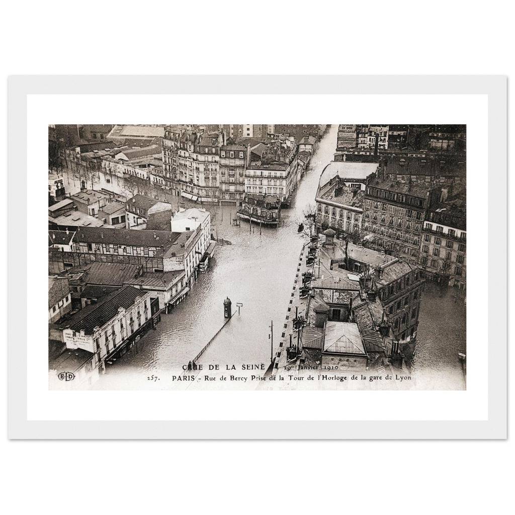 Crue de la seine - 29 Janvier 1910 - Prise de la Tour de l'Horloge de la gare de lyons
