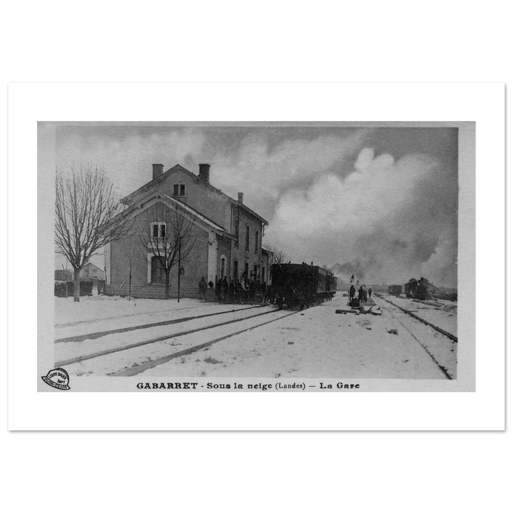 Gabarret - sous la neige - la Gare
