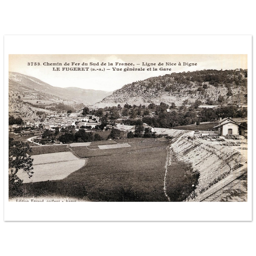 Chemin de fer du sud de la Francx - Ligne de Nice a Digne - Le Fugeret - Vue generale de la Gare