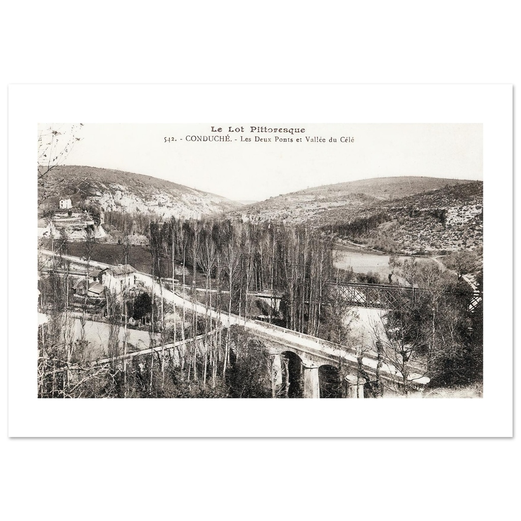 Le Lot pittoresque- Conduche - Les deux ponts et Vallee Du Cele