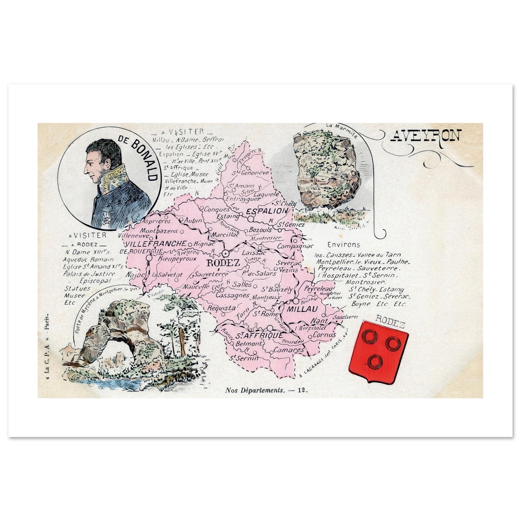 Aveyron, carte du departement