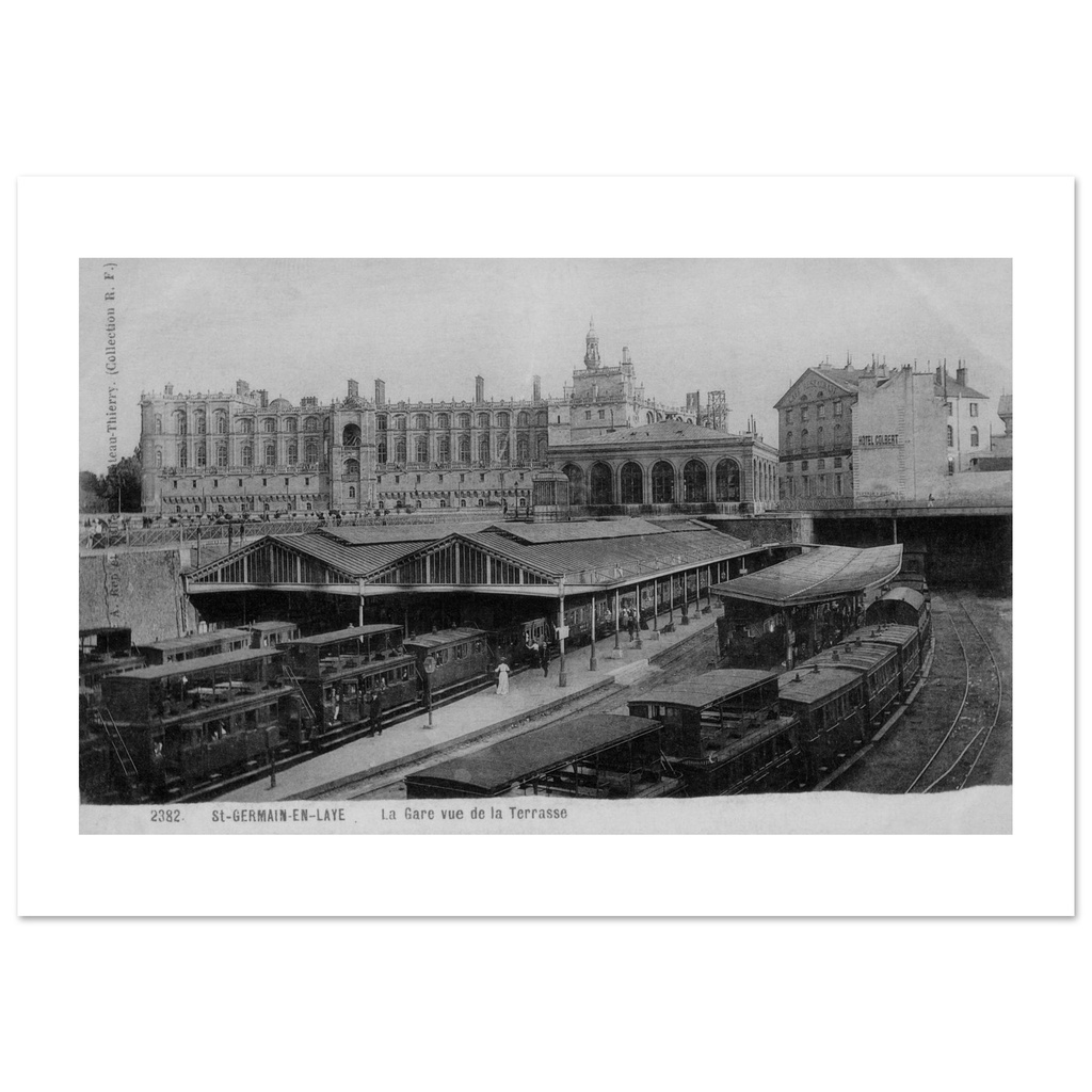 Saint-Germain-en-Laye - la gare et le chateau, vue de la terrasse