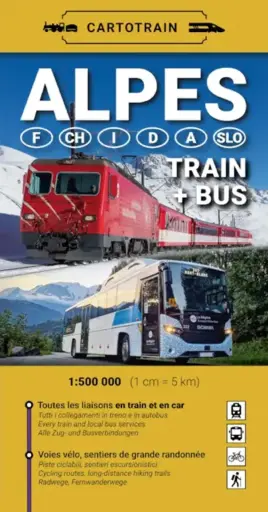 [233248] Cartotrain - Carte "Alpes 6 pays : Train+Bus"
