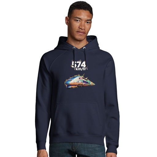 Sweat à capuche unisexe "TGV record"