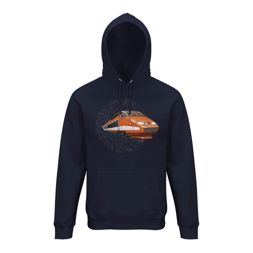 Sweat à capuche unisexe "TGV orange"