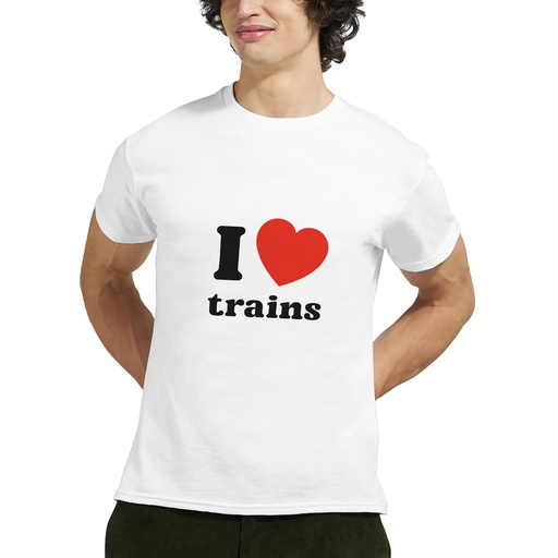 T-shirt  "I love trains" unisexe