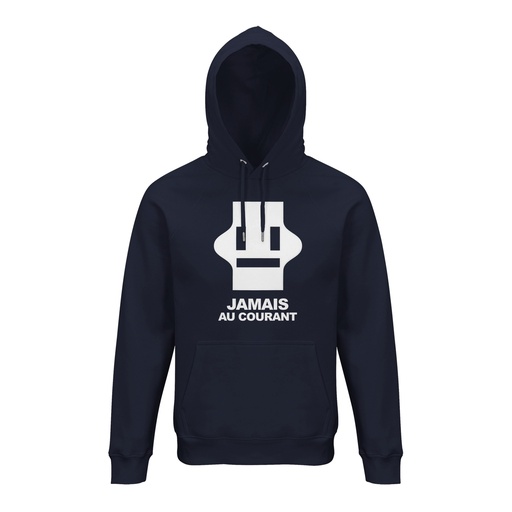 Sweat à capuche signalisation ferroviaire "Jamais au courant"