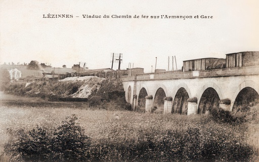 Lézines - Viaduc du chemin de fer sur L'armancon et la gare
