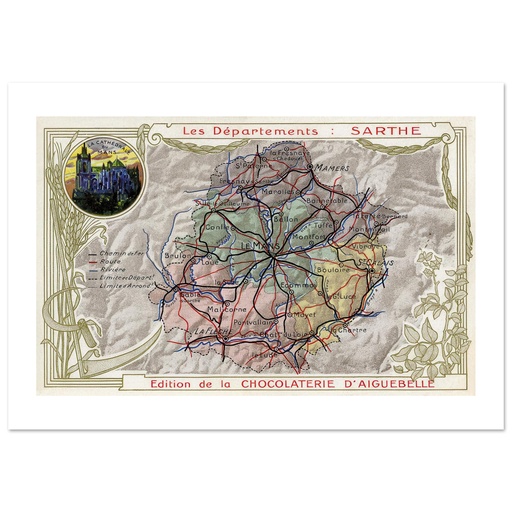 Sarthe, cartographie du departement