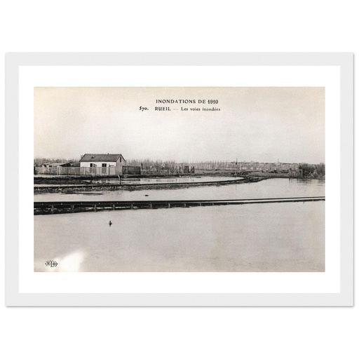 Innondations 1910 - Reuil - Les voies innondees