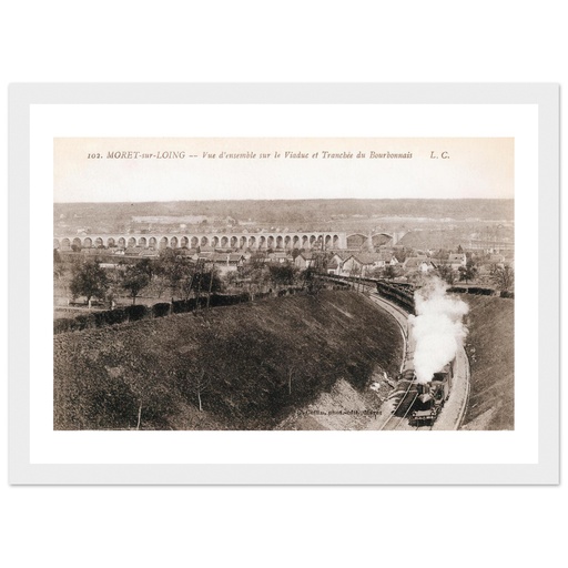 Moret-sur-Loing -Vue d'ensemble sur le Viaduc et tranchee du Bourdonnais