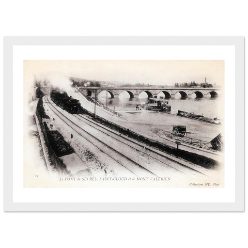Le pont de Sevres - St cloud et le mont valerien