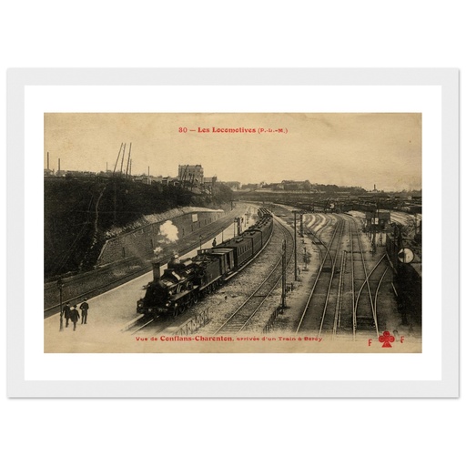 Vue de Conflans - Charenton arrivee d un Train a Bercy (les locomotives PLM)