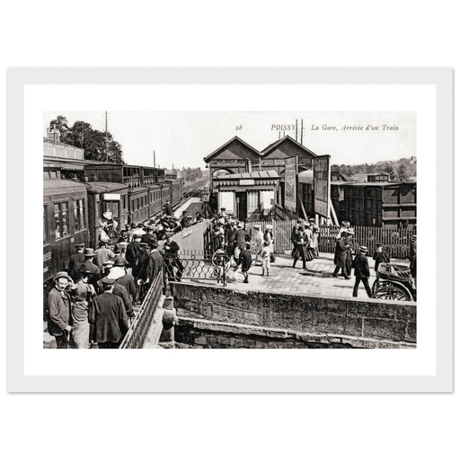 Poissy - la gare , arriveee d'un train