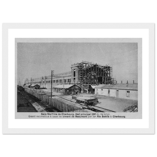 Cherbourg - Hall Principal - Granit - Constitue a base de ciment de Beaumont par les Ets Sollie a Cherbourg