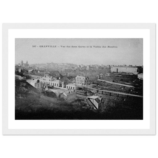 Granville - Vue des deux gares et rue des grands Moulins