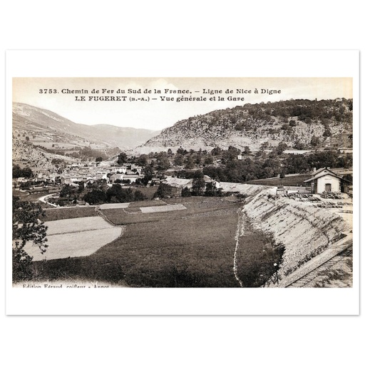 Chemin de fer du sud de la Francx - Ligne de Nice a Digne - Le Fugeret - Vue generale de la Gare