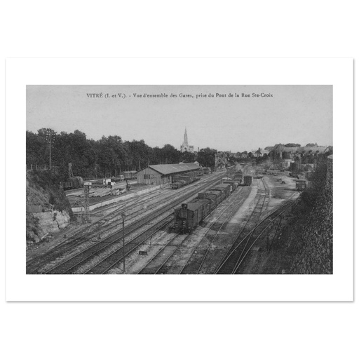 Vitré - Vue d'ensemble des gares - Prise du Pont de la rue Ste Croix