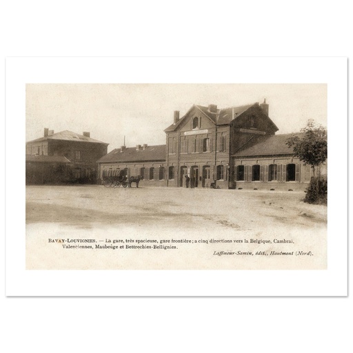 Bavay-Louvignies - La gare, très spacieuse, gare frontière; à cinq directions vers la Belgique, Cambrai, Valenciennes, Maubeuge et Bettrechies-Bellignies.